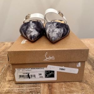 Christian Louboutin choc lock flats discontinued fabric size 38